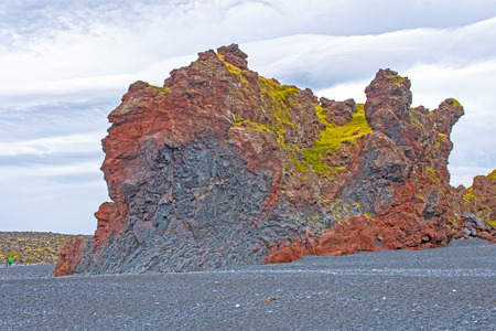 Massive Lava Remnant on Djupalonssandur beach in Icelandの写真素材