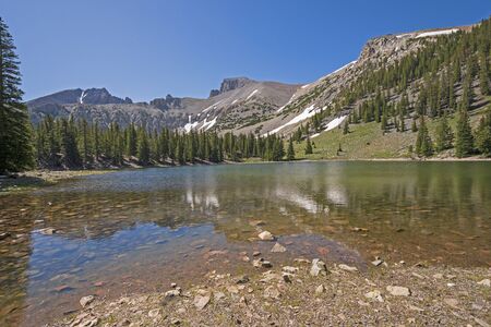 Dramatic Mountains Rising Over an Alpine Stella Lake in Great Basin National Park in Nevada