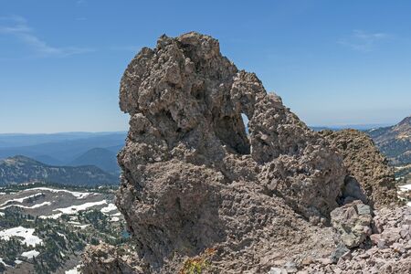 Lava Formation on the Mt Lassen Volcano in Lassen Volcanic National Park in California