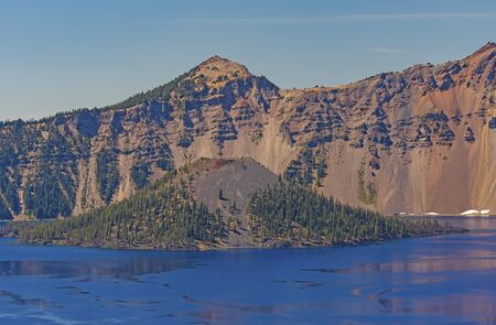 Wizard Island Volcano within a Volcano of Crater Lake in Crater Lake National Park in Oregon