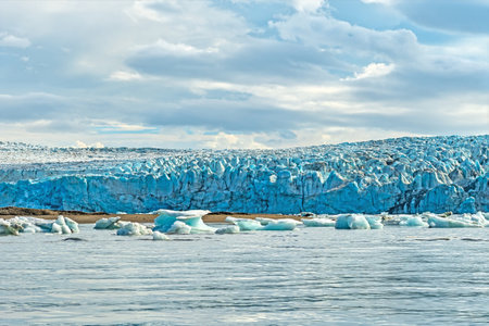 Jagged Ice Formations at the Toe of a Glacier at Bamsebu in the Svalbard Islands