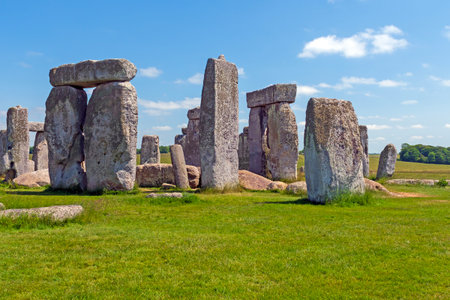 Close Details of the Rocks of Stonehenge on the Salisbury Plain.の写真素材