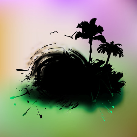 Watercolor Grunge colorful banner background.のイラスト素材