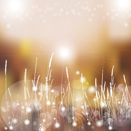 Vector abstract defocused bokeh lights nature spring summer background. Stylish hipster blurry background with bokeh effect for holidays, parties, birthdays.のイラスト素材