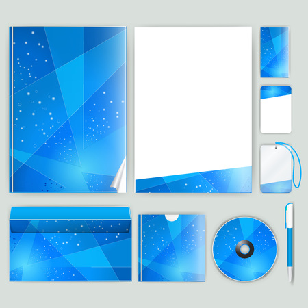 Corporate identity template with color elements. Vector company business style for brandbook, report and guideline.のイラスト素材