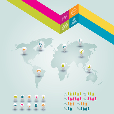 Vector colorful infographic for business presentations. Can be used for report, presentation, banner, website booklet or brochure layout. Vector, numbered banners, diagram. Easy to use for statistics.のイラスト素材