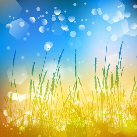 Vector abstract defocused bokeh lights nature spring summer background.のイラスト素材