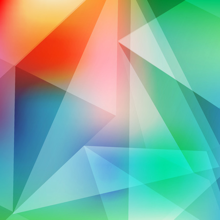 Abstract geometric gems and crystals glowing background with sparks and shining lines.