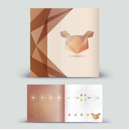 Corporate booklet promotion template with color elements. Vector company brichure business style for advertising, report or guideline.のイラスト素材