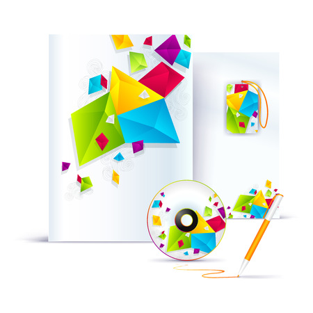 Corporate booklet promotion template with color elements. Vector company brichure business style for advertising, report or guideline.のイラスト素材
