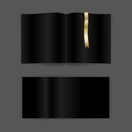 Mockup template for branding and product designs. Isolated realistic paper booklet brochure with unique design. Easy to use for advertising branding and marketing.のイラスト素材