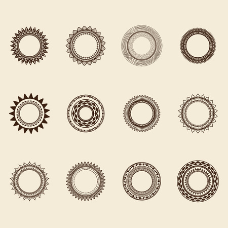 Geometric mandala element made in vector. Vintage decorative elements. Watercolor background. Islam, Arabic, Indian,のイラスト素材