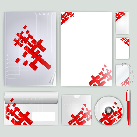 Corporate identity template with color elements. Vector company business style for brandbook, report and guideline.のイラスト素材