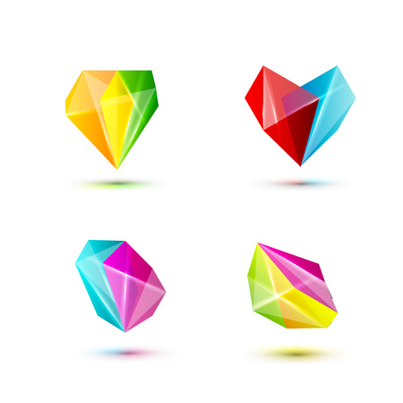 Set of symbol and shapes. Trendy icons and logotypes. Business signs symbols, labels, badges, frames and bordersのイラスト素材