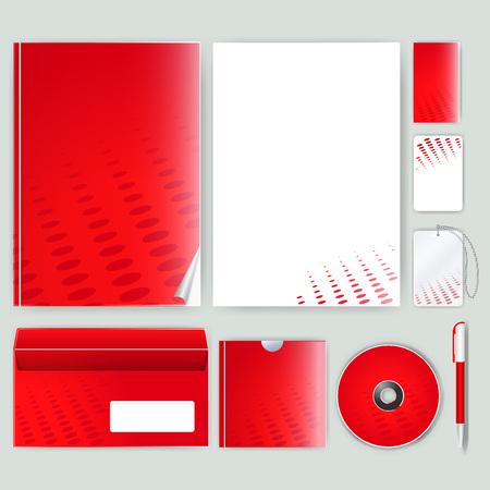 Corporate identity template with color elements. Vector company business style for brandbook, report and guideline.のイラスト素材