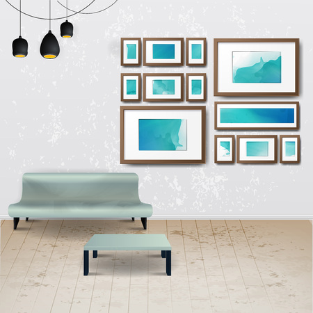 Workplace room. Vector illustration of modern office.のイラスト素材