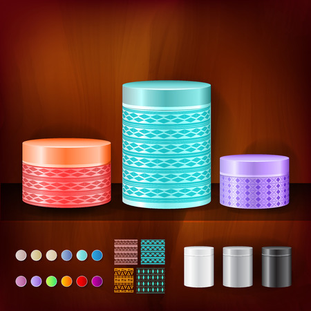 Mockup template for branding and product designs. Isolated realistic metal steel can jar with unique design.のイラスト素材