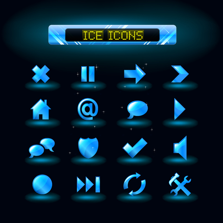 Vector buttons icon set vector. Web symbol setのイラスト素材