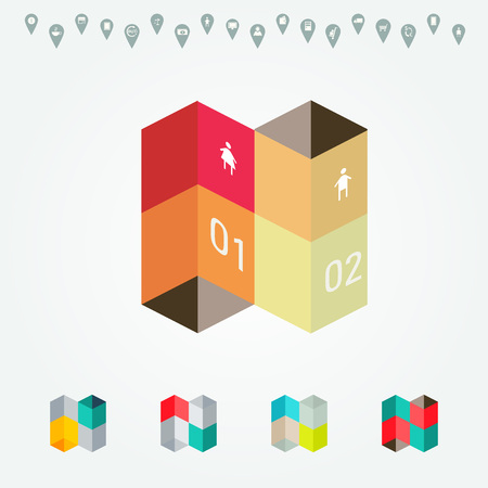 Vector colorful infographic for business presentations. Can be used for report, presentation, banner, website booklet or brochure layout. Vector, numbered banners, diagram. Easy to use for statistics.のイラスト素材