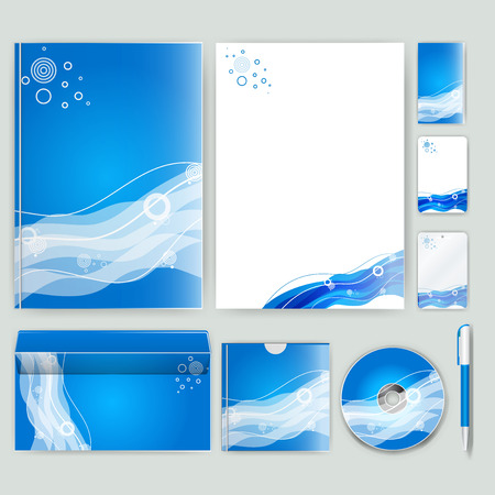 Corporate identity template with color elements. Vector company business style for brandbook, report and guideline.のイラスト素材
