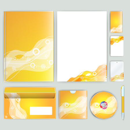 Corporate identity template with color elements. Vector company business style for brandbook, report and guideline.のイラスト素材