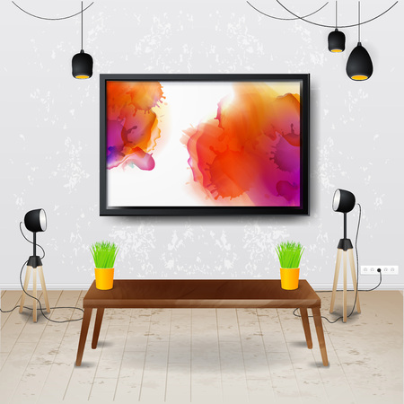 Workplace room. Vector illustration of modern office.のイラスト素材