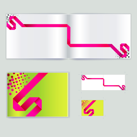 Corporate booklet promotion template with color elements. Vector company brichure business style for advertising, report or guideline.のイラスト素材