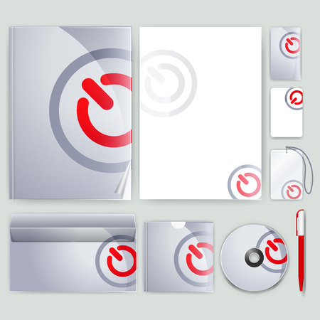 Corporate identity template with color elements. Vector company business style for brandbook, report and guideline.のイラスト素材