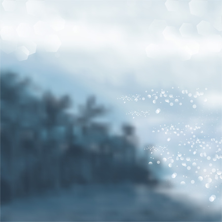 Spring and summer watercolor ocean background with shining sparks and bokeh. Vector Illustration, Graphic Designのイラスト素材