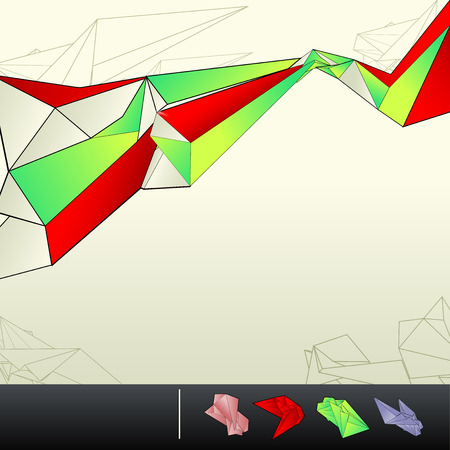 Abstract geometric gems and crystals glowing background with sparks and shining lines.のイラスト素材