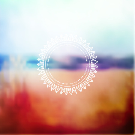 Geometric mandala element made in vector. Vintage decorative elements. Watercolor background. Islam, Arabic, Indian, Tribal motifs.のイラスト素材