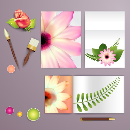 Wedding card or invitation with abstract floral background for wedding agency. Elegance pattern with mesh flowers. Floral illustration in modern minimal style for your business.のイラスト素材