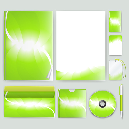 Corporate identity template with color elements. Vector company business style for brandbook, report and guideline.のイラスト素材