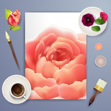 Wedding card or invitation with abstract floral background for wedding agency. Elegance pattern with mesh flowers. Floral illustration in modern minimal style for your business.のイラスト素材