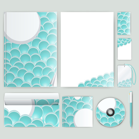 Corporate identity template with color elements. Vector company business style for brandbook, report and guideline.のイラスト素材