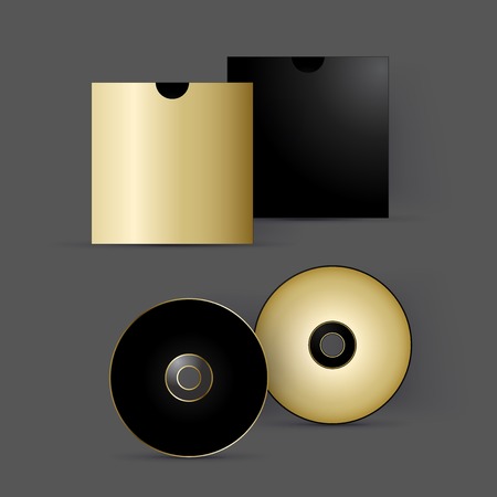 Mockup template for branding and product designs. Isolated realistic disc with unique design. Easy to use for advertising branding and marketing.のイラスト素材