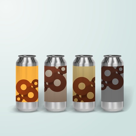 Mockup template for branding and product designs. Isolated realistic metal steel can jar with unique design.のイラスト素材