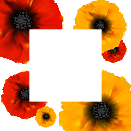 Watercolor romantic blooming flowers isolated vector illustration Template for wedding, valentine day, mothers day, birthday, invitations.のイラスト素材