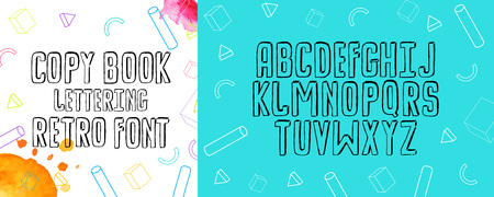 Modern calligraphy alphabet. Handwritten brush letters. Hand lettering font for your design: wedding calligraphy, slogan, decor postcard, greeting, motivation quotes, positive messageのイラスト素材