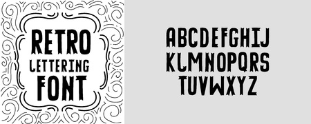 Modern calligraphy alphabet. Handwritten brush letters. Hand lettering font for your design: wedding calligraphy, slogan, decor postcard, greeting, motivation quotes, positive messageのイラスト素材