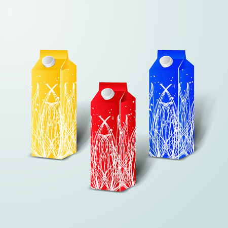 Mockup template for branding and product designs. Isolated realistic box package with unique design.のイラスト素材