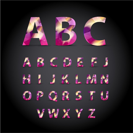 Abstract purple Symbol font Set Vector Illustrationのイラスト素材