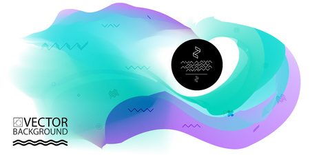 Marble trendy illustration backgrounds, placards with abstract liquid bubbles shapes, 80s memphis geometric style flat and 3d design elements. Retro art for covers, banners, flyers and posters.のイラスト素材