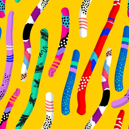 Vector stylized seamless pattern background hand-drawn illustration. Simple shape, bright pattern.のイラスト素材