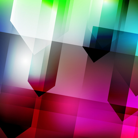 Abstract geometric gems and crystals glowing background with sparks and shining lines.のイラスト素材
