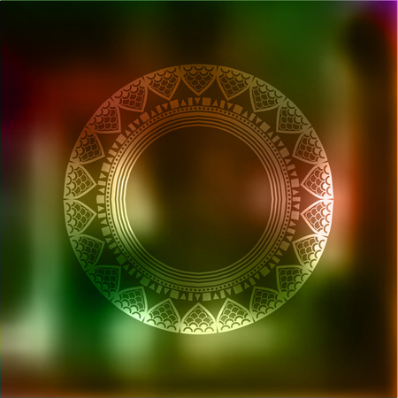 Geometric mandala element made in vector. Vintage decorative elements. Watercolor background. Islam, Arabic, Indian, Tribal motifs.のイラスト素材