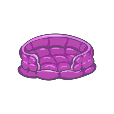 Pet supplies vector illustration. House, Lounger, cave, nest, for a cat, rabbit or puppy, pillow for life, rest on a white background in a cartoon style.のイラスト素材