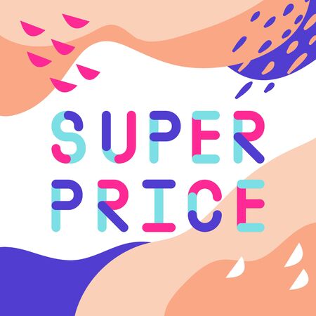 Abstract trendy illustration background media sale post, placard,flat style advertising campaign design elements. Easy customizing art for covers, banners, flyers and posters.のイラスト素材