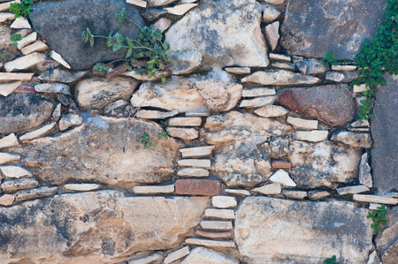 The texture of the ancient masonry in the castleの写真素材