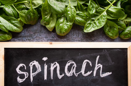 Fresh spinach leaves, Vignette of spinach leaves, rustic style, healthy lifestyle, proper nutrition....